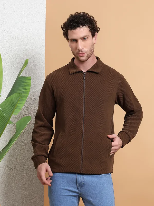 Men_Brown_Jacquard_ZipUp_Jacket