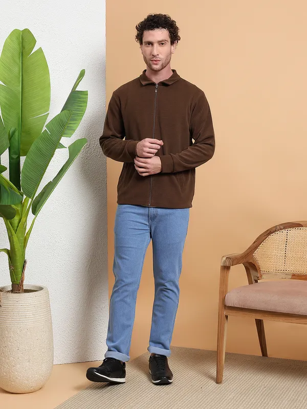 Men_Brown_Jacquard_ZipUp_Jacket