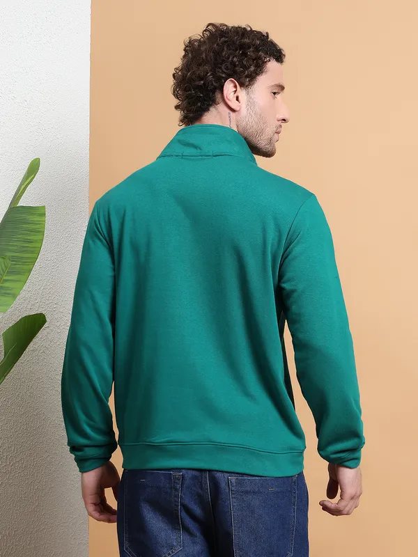 Men_Teal_Green_HalfZip_Pullover_Sweatshirt