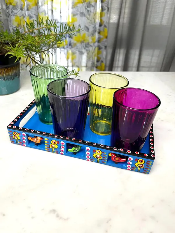 Cutting_Tea_server_And_Handmade_Hand_Painted_Wooden_Tray_Combo_Pack_Of_2