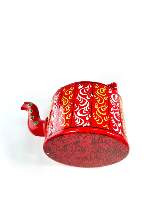 Hand_Painted_Tea_Kettle_Red_With_Traditional_Floral_Design_Decorative_Metal_Teapot