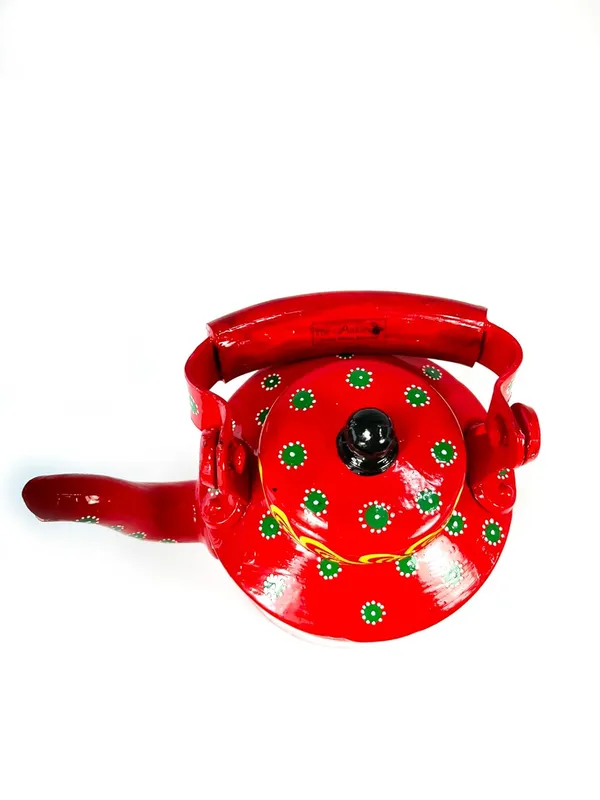 Hand_Painted_Tea_Kettle_Red_With_Traditional_Floral_Design_Decorative_Metal_Teapot