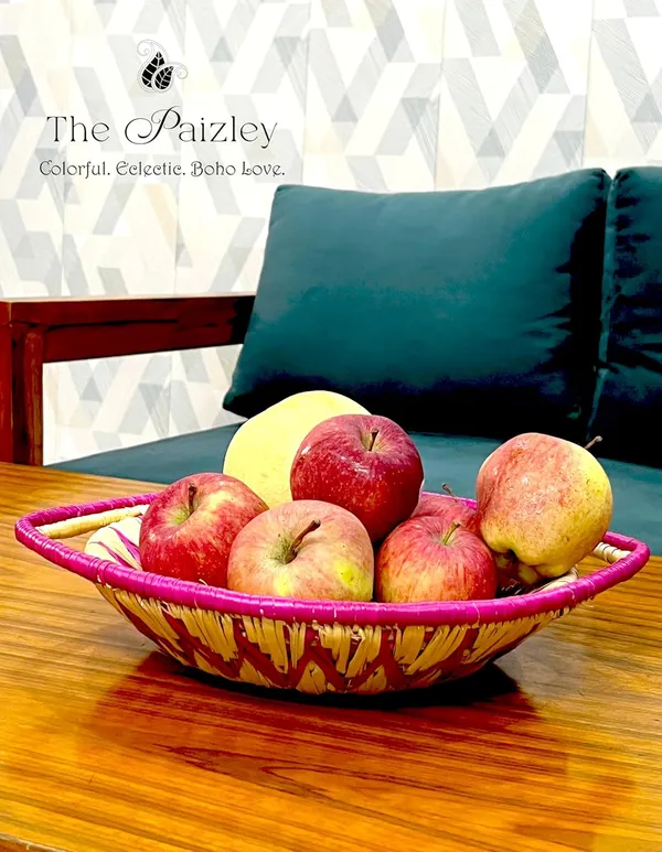 Handcrafted_Moonj_Storage_Bowl_With_Handles_Sustainable_Boho_Chic_Design_34_Cm_X_29_Cm_Navy_Blue_And_Maroon