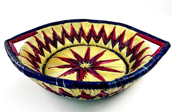 Handcrafted_Moonj_Storage_Bowl_With_Handles_Sustainable_Boho_Chic_Design_34_Cm_X_29_Cm_Navy_Blue_And_Maroon