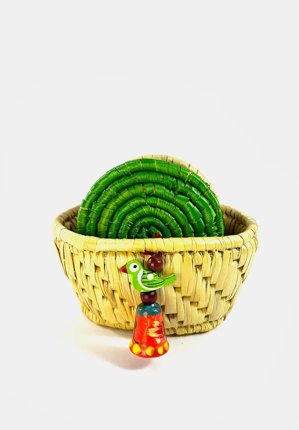 Handwoven_Moonj_Grass_Coaster_Set_With_Holder_Natural_Basket_Multicolour_Coasters_Boho_Design_13_Cm