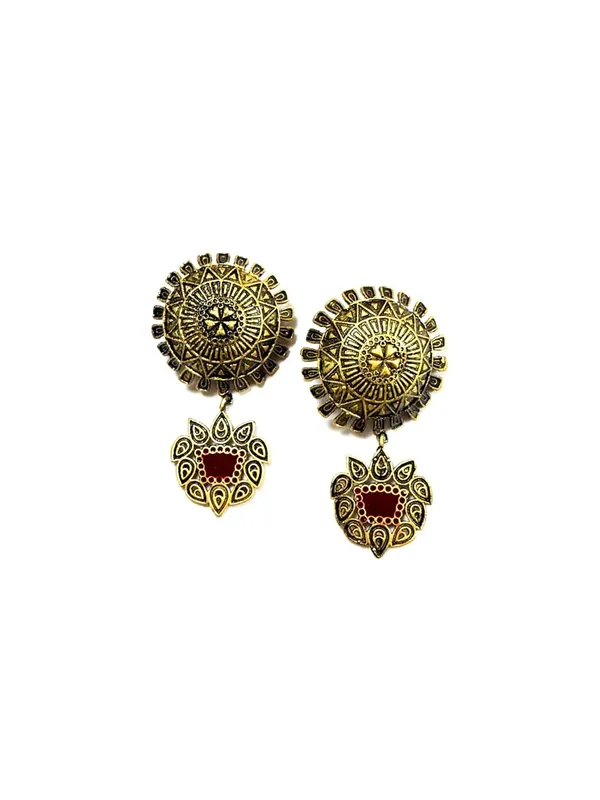 Boho_Bold_Studs_Earring_With_Dropling