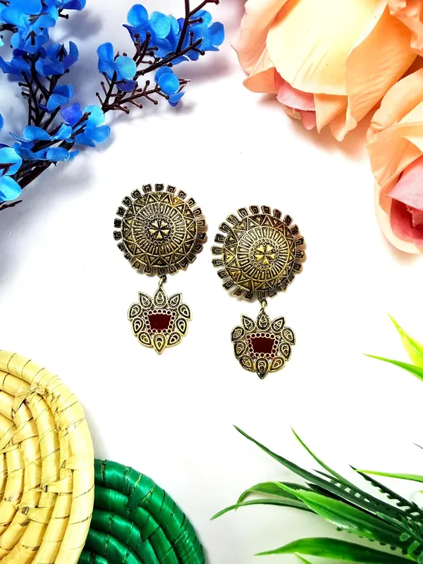 Boho_Bold_Studs_Earring_With_Dropling