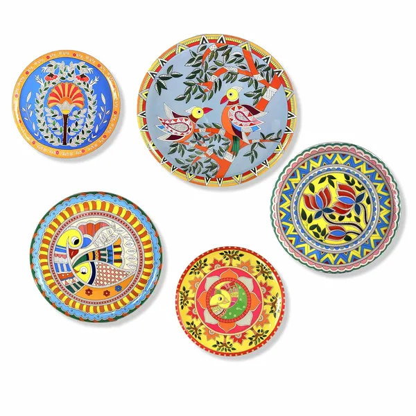 The_Paizley_Madhubani_Wall_Plates_For_Home_Decor_Metal_Wall_Decor_Set_Of_5_For_Living_Room_Bedroom_Decorative_Wall_Art_Showpiece_Ideal_Housewarming_Gift_For_Family_And_Friends