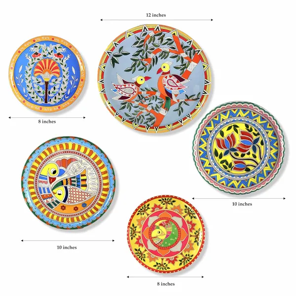 The_Paizley_Madhubani_Wall_Plates_For_Home_Decor_Metal_Wall_Decor_Set_Of_5_For_Living_Room_Bedroom_Decorative_Wall_Art_Showpiece_Ideal_Housewarming_Gift_For_Family_And_Friends