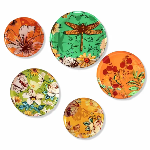 The_Paizley_Floral_Art_Wall_Plates_For_Living_Room_Metal_Wall_Decor_Set_Of_5_For_Home_Bedroom_Decorative_Wall_Art_Showpiece_Ideal_Housewarming_Gift_For_Family_And_Friends
