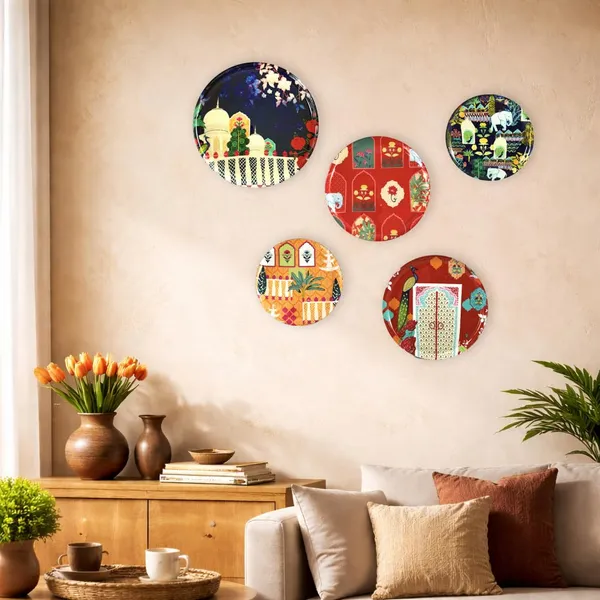 The_Paizley_Royal_Garden_Wall_Plate_Collection_Metal_Wall_Decor_Set_Of_5_For_Living_Room_Bedroom_Decorative_Palace_Inspired_Wall_Art_Ideal_Housewarming_Festive_Gift