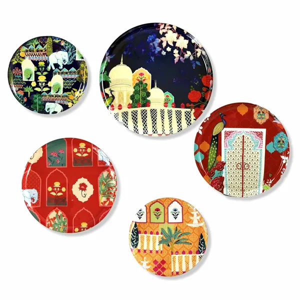 The_Paizley_Royal_Garden_Wall_Plate_Collection_Metal_Wall_Decor_Set_Of_5_For_Living_Room_Bedroom_Decorative_Palace_Inspired_Wall_Art_Ideal_Housewarming_Festive_Gift