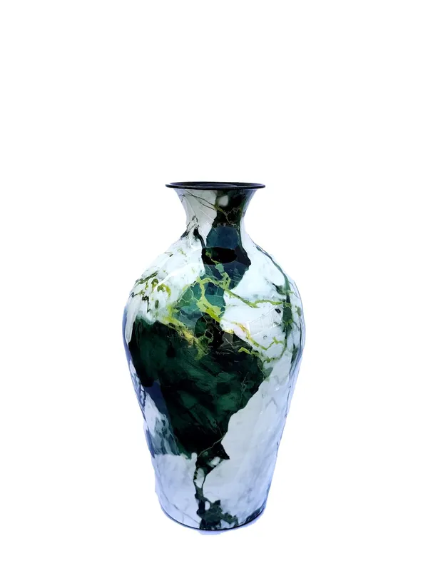 Handcrafted_Iron_Decorative_Vase_12_Inch_Green_White_Marble_Finish_Modern_Flower_Vase_For_Living_Room_Table_Shelf_Decor