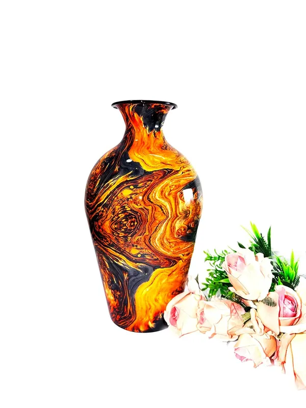 Handcrafted_Iron_Decorative_Vase_12_Inch_Brown_Black_Marble_Finish_Modern_Flower_Vase_For_Living_Room_Table_Shelf_Decor