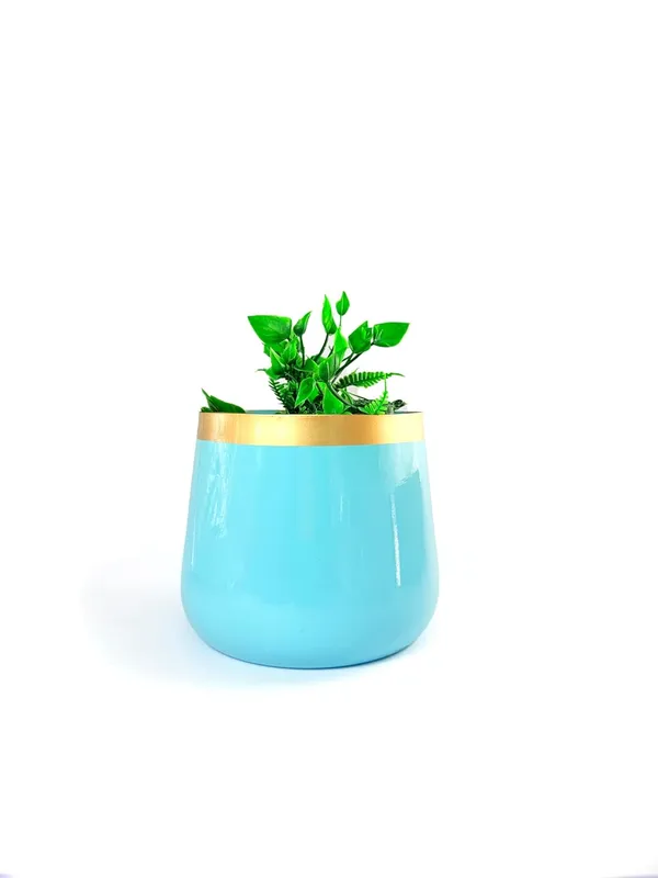 Decorative_Metal_Planter_Pots_Set_Of_2_Iron_With_Gold_Accent_Pastel_Blue_Pink_Boho_Chic_Style_For_Living_Room_Tabletop_Home_Decor