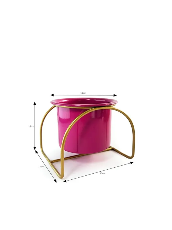 Boho_Chic_Pink_Metal_Planter_With_Stand_Decorative_Indoor_Plant_Pot_For_Living_Room_Bedroom_Balcony_Iron_Base_With_Premium_Finish