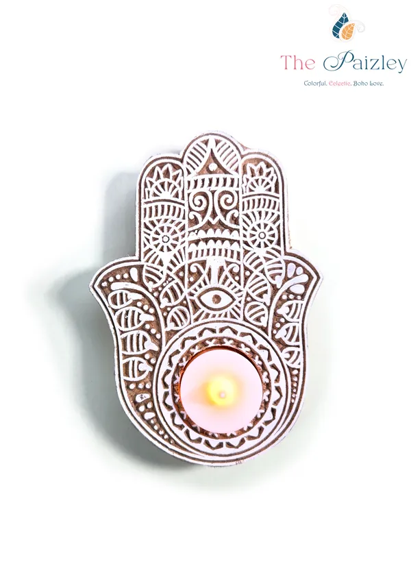 Hamsa_Hand_Wooden_Tea_Light_Holder_Medium_|_Handcrafted_Indian_Inspired_Home_Decor_|_Decorative_Candle_Holder_for_Diwali,_Festive_Decor_&_Gifting