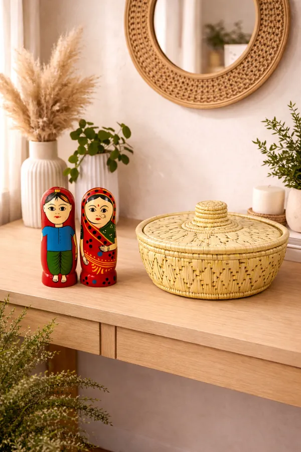Handwoven_Moonj_Grass_Storage_Basket_And_Handcrafted_Wooden_Salt_And_Pepper_Shaker_Set_Combo_Pack_Of_2
