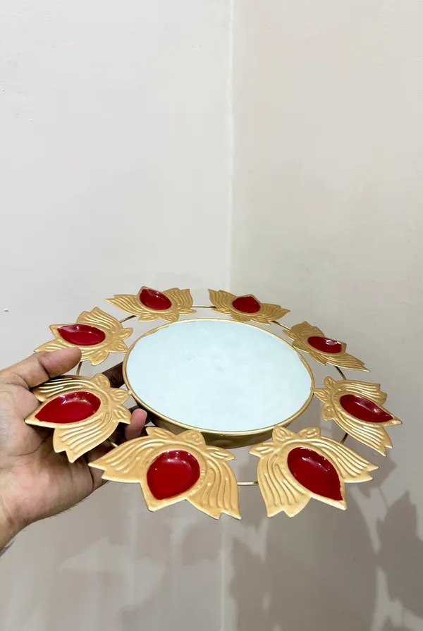 Metal_Urli_Decorative_Bowl_Medium_Gold_Red_8_Lotus_Diya_for_Diwali_Festival