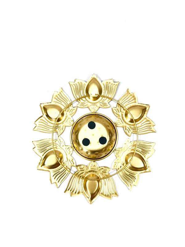 Metal_Urli_Decorative_Bowl_Small_Gold_Red_with_6_Lotus_Diya_for_Diwali_Festival
