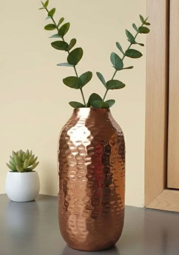 Modern_Metal_Decorative_Vase,_Hammered_Copper_Finish,_9.5_Inch_Height