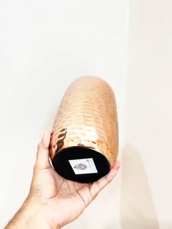Modern_Metal_Decorative_Vase,_Hammered_Copper_Finish,_9.5_Inch_Height
