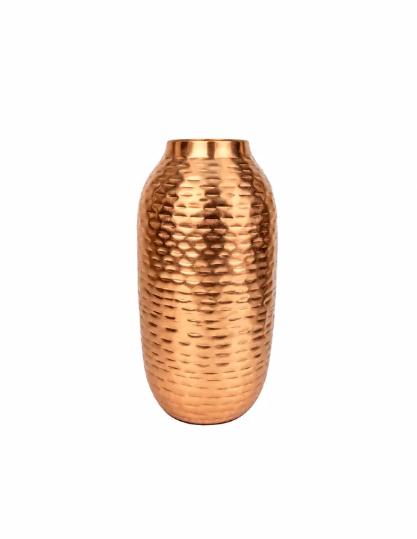 Modern_Metal_Decorative_Vase,_Hammered_Copper_Finish,_9.5_Inch_Height