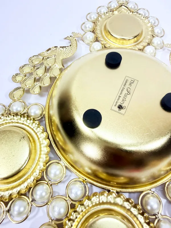 Peacock_Tealight_Candle_Holder_&_Urli_with_Pearl,_Gold,_Diwali_&_Home_Décor