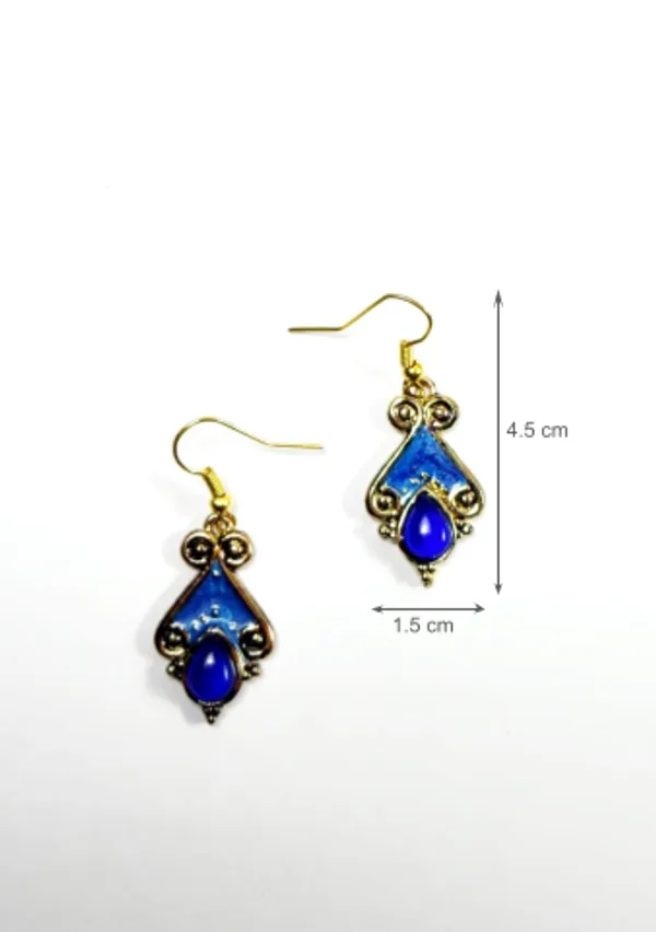 The_Paizley_Royal_Azure_Drop_Earrings_Handcrafted_Gold_Tone_With_Blue_Stone_And_Enamel