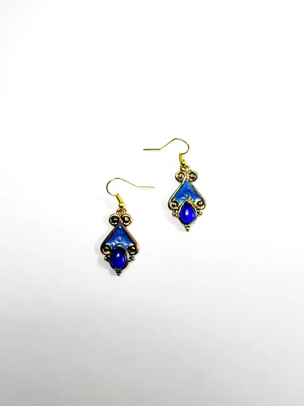 The_Paizley_Royal_Azure_Drop_Earrings_Handcrafted_Gold_Tone_With_Blue_Stone_And_Enamel