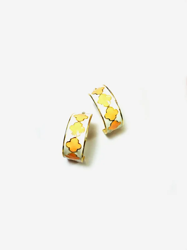 The_Paizley_Enameled_Fashion_Half_Hoops_White_And_Peach