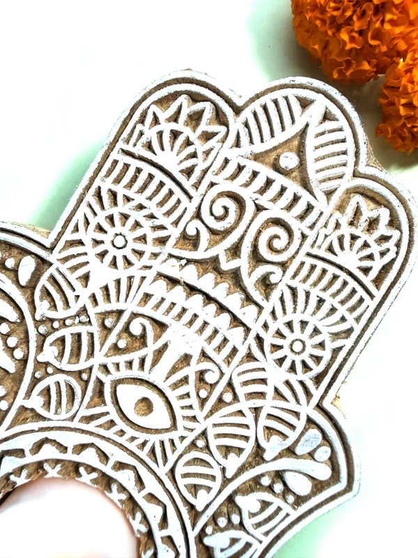The_Paizley_Hamsa_Hand_Wooden_Tea_Light_Holder_Set_of_2_|_Small_&_Medium_Sizes_|_Handcrafted_Indian_Inspired_Home_Decor_|_Decorative_Candle_Holder_for_Diwali,_Festive_Decor_&_Gifting