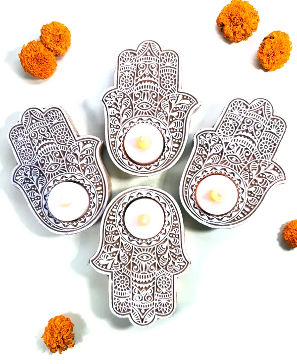 The_Paizley_Hamsa_Hand_Wooden_Tea_Light_Holder_Small_|_Handcrafted_Indian_Inspired_Home_Decor_|_Decorative_Candle_Holder_for_Diwali,_Festive_Decor_&_Gifting