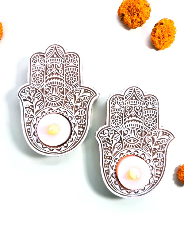 The_Paizley_Hamsa_Hand_Wooden_Tea_Light_Holder_Small_|_Handcrafted_Indian_Inspired_Home_Decor_|_Decorative_Candle_Holder_for_Diwali,_Festive_Decor_&_Gifting