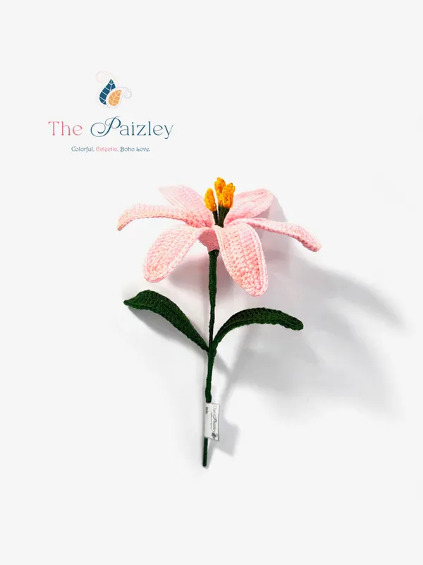 The_Paizley_Handmade_Crochet_Pink_Lily_Flower_for_Home_Decor_and_Gifting_|__Hand_Crochet_Lily_with_stem_&_leaves_|_Reusable_Decorative_Flower_for_Living_Room,_Bedroom,_Desk,_Gifting_&_Special_Occasions