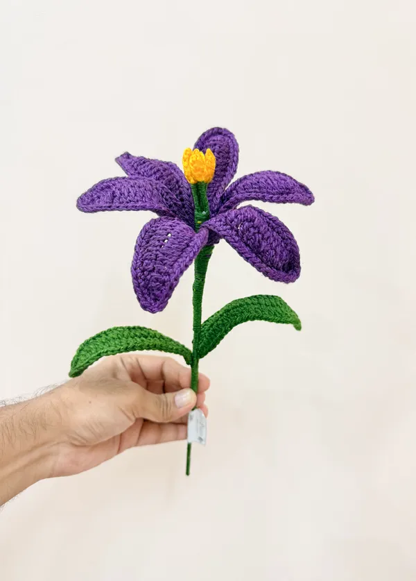The_Paizley_Handmade_Crochet_Purple_Lily_Flower_for_Home_Decor_and_Gifting_|_Hand_Crochet_Lily_with_stem_&_leaves_|_Reusable_Decorative_Flower_for_Living_Room,_Bedroom,_Desk,_Gifting_&_Special_Occasions