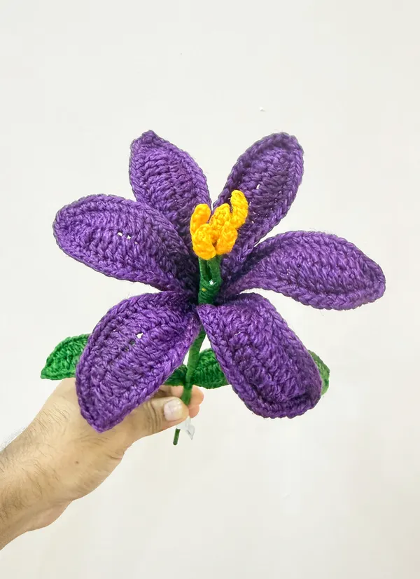 The_Paizley_Handmade_Crochet_Purple_Lily_Flower_for_Home_Decor_and_Gifting_|_Hand_Crochet_Lily_with_stem_&_leaves_|_Reusable_Decorative_Flower_for_Living_Room,_Bedroom,_Desk,_Gifting_&_Special_Occasions
