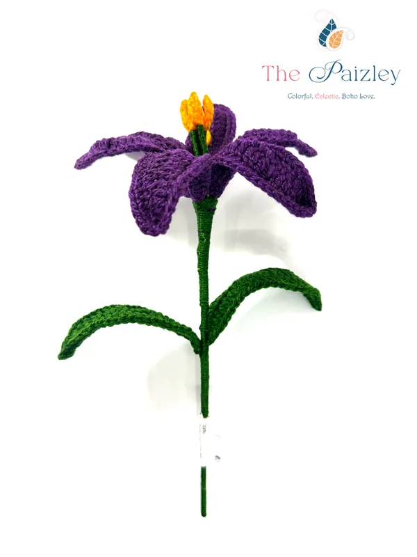 The_Paizley_Handmade_Crochet_Purple_Lily_Flower_for_Home_Decor_and_Gifting_|_Hand_Crochet_Lily_with_stem_&_leaves_|_Reusable_Decorative_Flower_for_Living_Room,_Bedroom,_Desk,_Gifting_&_Special_Occasions