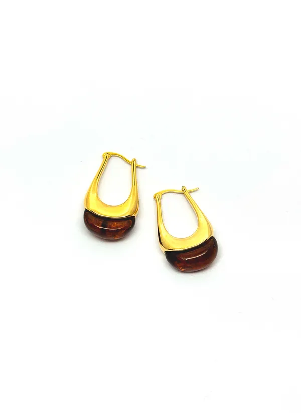 The_Paizley_-_Sculptural_U-Hoop_Earrings_–_Gold_Finish_with_Tortoise_Brown_Crystal_Drop