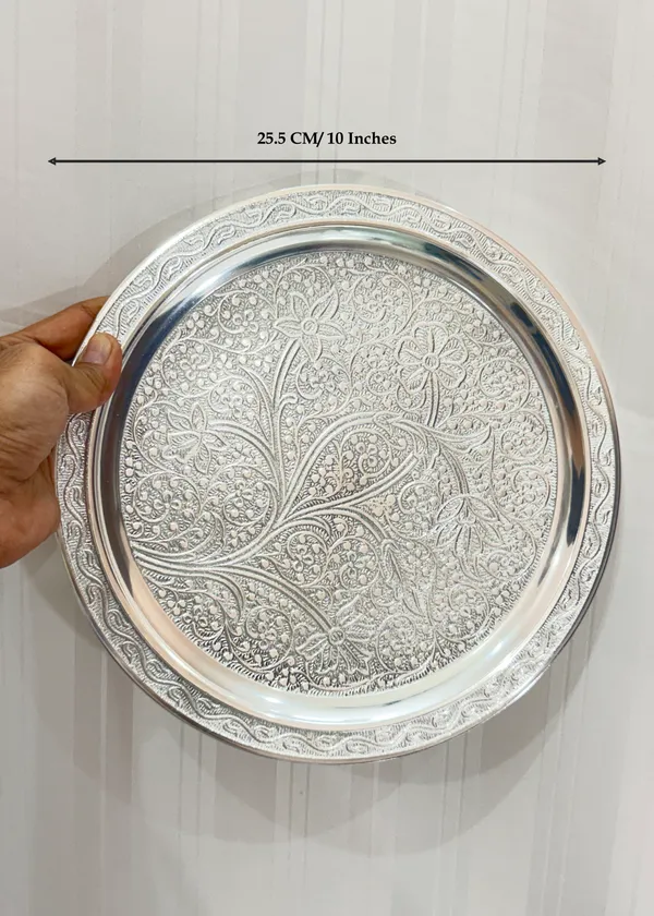The__Paizley_German_Silver_Plated_Pooja_Thali_Set_of_7_pcs_with_10_Inch_Plate_&_Velvet_Gift_Box_|_Traditional_Pooja_Set_for_Home_Mandir,_Diwali,_Wedding,_Ganpati_&_Festive_Gifting_for_Special_Occasions