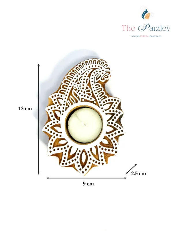 Wood_Paisley_Design_Tealight_Candle_Holder_for_Home_Decor,_Diwali,_Gift