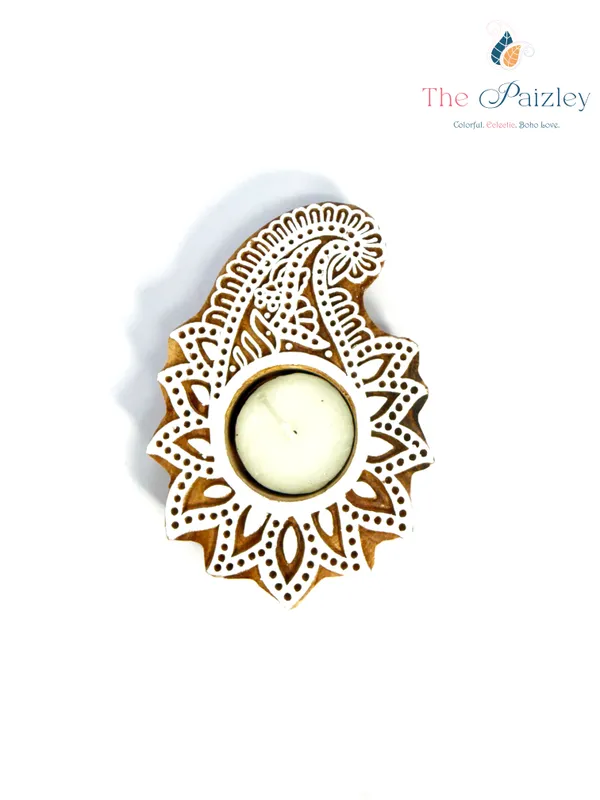 Wood_Paisley_Design_Tealight_Candle_Holder_for_Home_Decor,_Diwali,_Gift