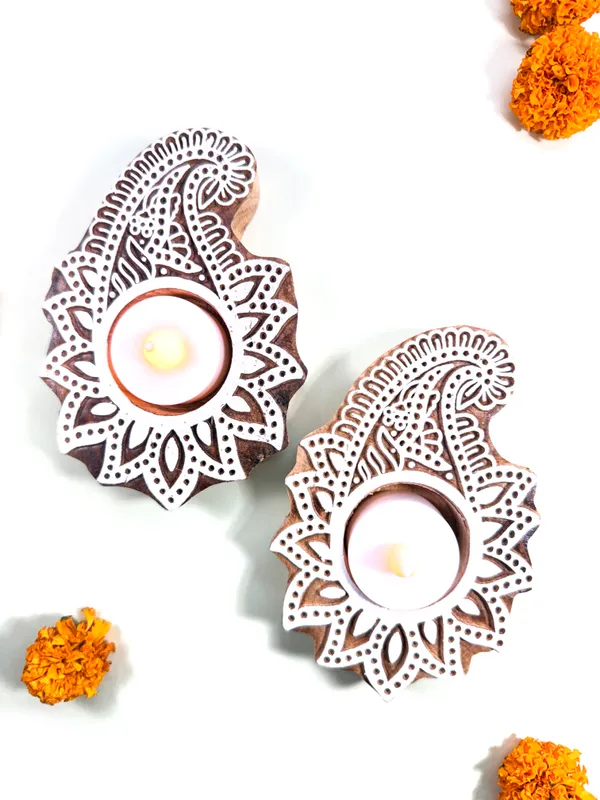 Wood_Paisley_Design_Tealight_Candle_Holder_for_Home_Decor,_Diwali,_Gift