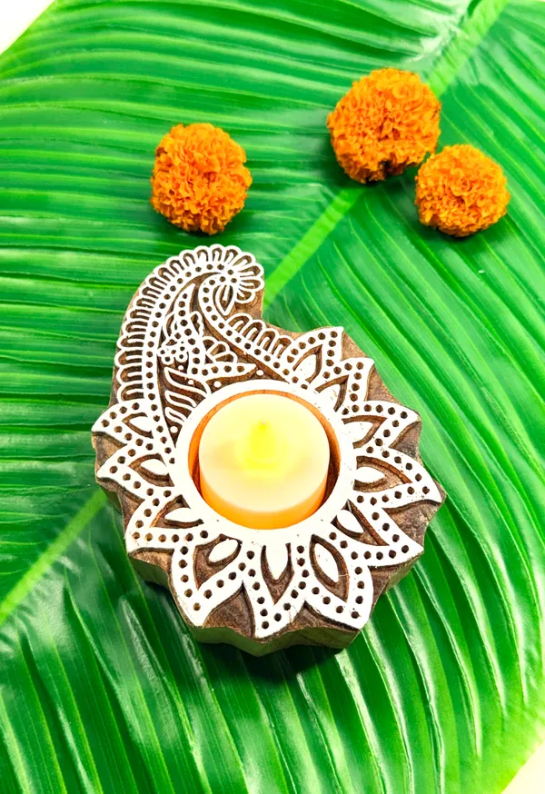 Wood_Paisley_Design_Tealight_Candle_Holder_for_Home_Decor,_Diwali,_Gift