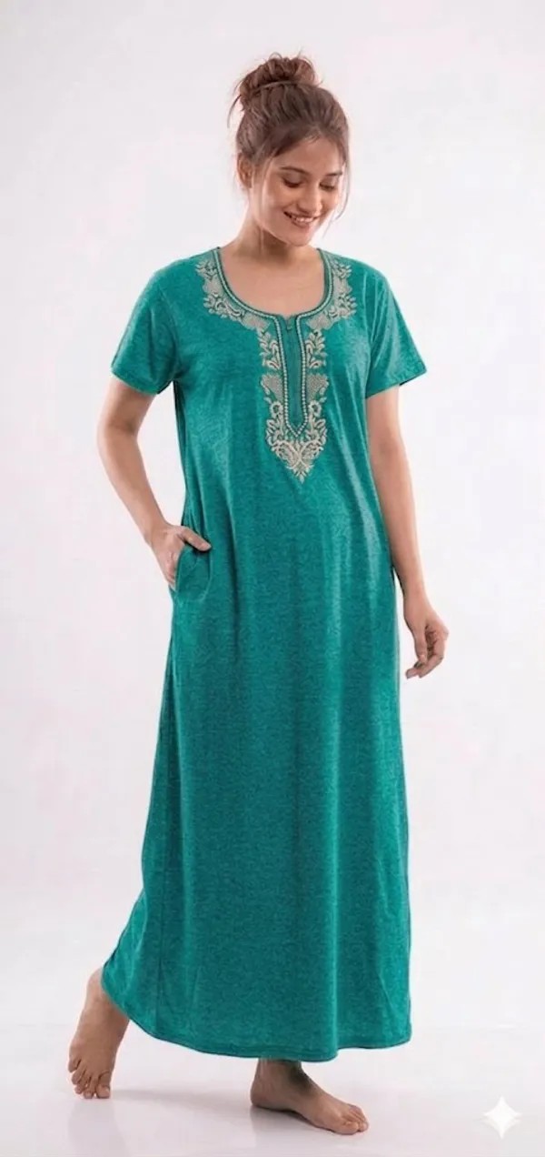 Priyanshu_Enterprises_Women_Nighty_(Queen_Pink_And_Sea_Green)_Pack_Of_2