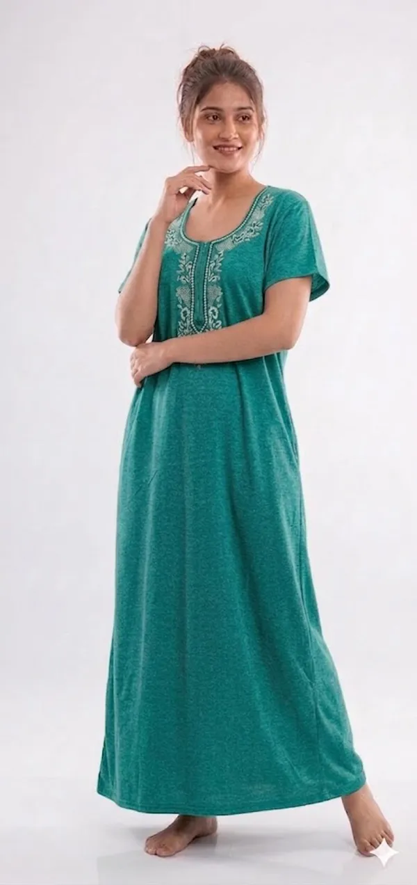 Priyanshu_Enterprises_Women_Nighty_(Queen_Pink_And_Sea_Green)_Pack_Of_2