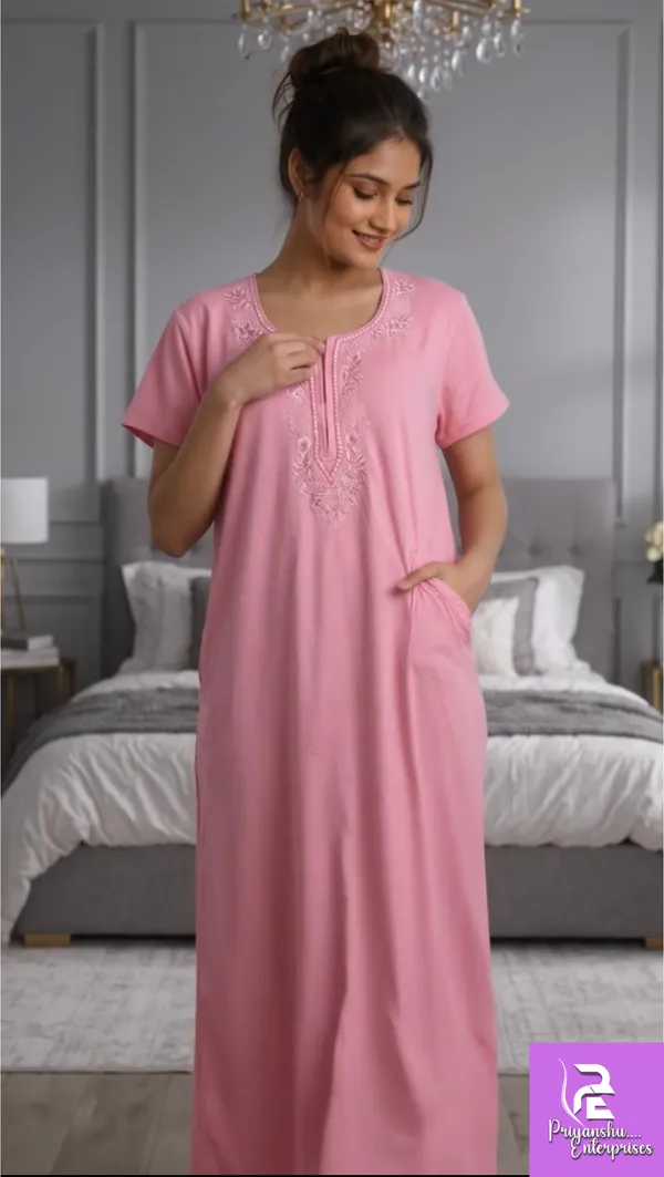 Priyanshu_Enterprises_Women_Nighty_(Queen_Pink_And_Sea_Green)_Pack_Of_2