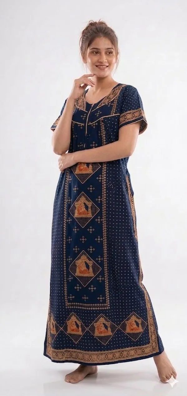 Priyanshu_Enterprises_Women_Nighty_(Red,_Dark_Blue)_Pack_Of_2