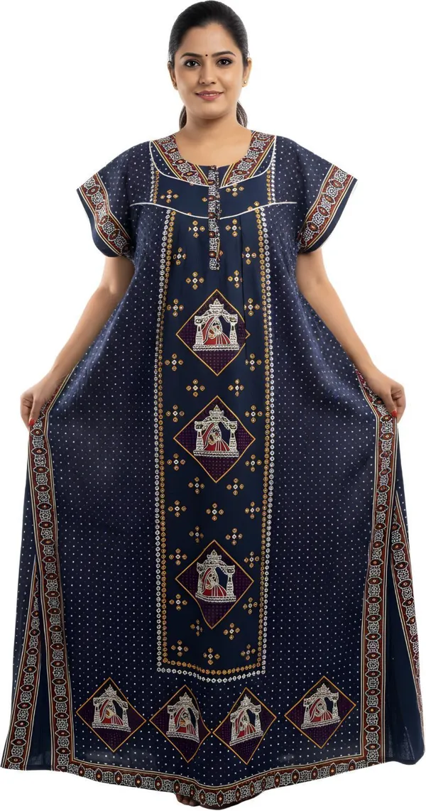 Priyanshu_Enterprises_Women_Nighty_(Red,_Dark_Blue)_Pack_Of_2