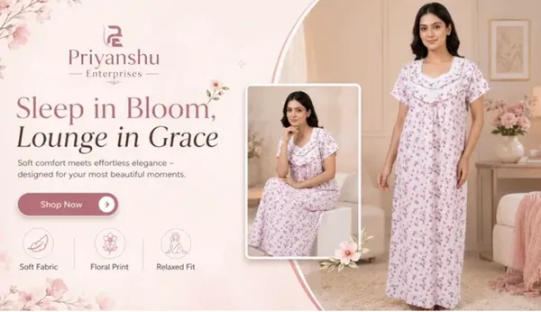 Priyanshu_Enterprises_Women_Nighty_(White)